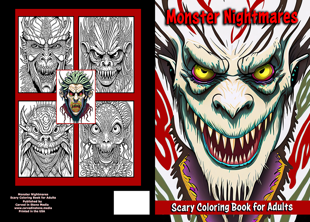 Monster Nightmares: Scary Coloring Book for Adults